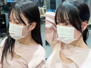 セミロング 韓国レイヤー/顔周り /縮毛矯正/羽田航のヘアスタイル