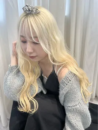 ロング カラー クルミ🤍ピンク 🎀韓国ヘアのヘアスタイル