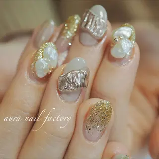 ショート カラー ネイル 赤羽 アウラ ネイルファクトリーのネイルデザイン