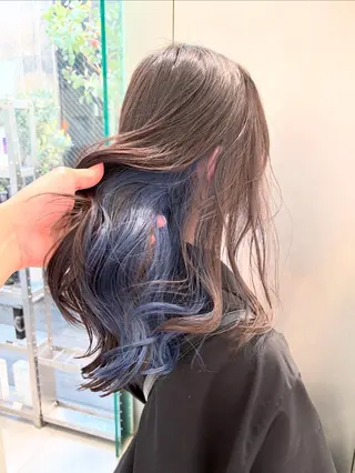 ロング カラー インナーカラー/天神 ブリーチ/吉田のヘアスタイル