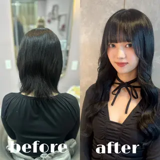 ロング ガルボヘアー心斎橋所属・プルエクステ/プルシ ールエクステ/地雷系のヘアスタイル