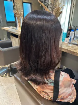 ミディアム 暖色＊ベージュ ＊くらたあやかのヘアスタイル