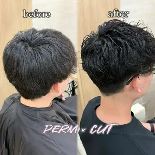 ショート パーマ メンズ Keiji🫧艶髪・ 透明感カラー🫧のヘアスタイル