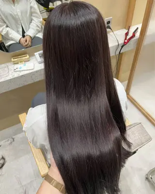 ロング カラー ヘアアレンジ 🥀暖色韓国ヘア💕 保科侑花のヘアスタイル