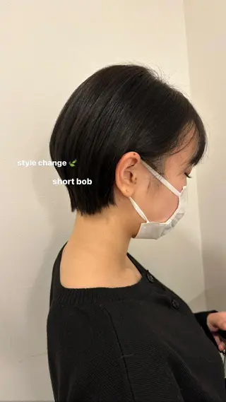 ショート v-lab studio所属・韓国レイヤーカット/ 艶カラー/ noaのヘアスタイル