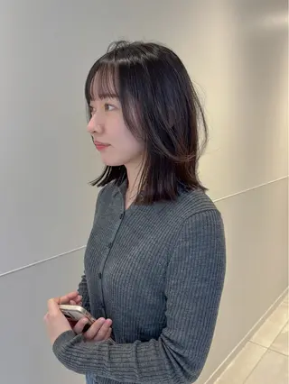 ミディアム カラー パーマ ヘアアレンジ メンズ 切りっぱなしヘア/ ブリーチなしカラー撩のヘアスタイル