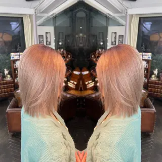 ミディアム カラー レイヤー/ボブ/ ミニボブ/AOIのヘアスタイル