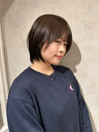ショート カラー ayano🍒パーマ 暖色カラーのヘアスタイル