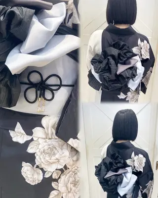 白髪ぼかしハイライト ヘアアレンジのヘアスタイル
