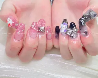 ネイル candy nail 韓国風ワンホンネイルのネイルデザイン