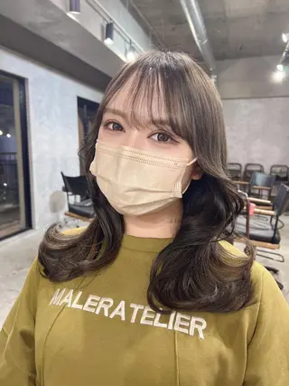 セミロング カラー 韓国レイヤー/ 顔周り💕田中将吾のヘアスタイル