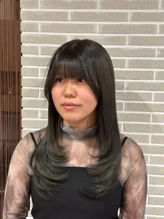 セミロング レイヤー/メンズ パーマ/岡田遥希のヘアスタイル