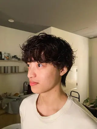 パーマ メンズ 安齋 侑真のヘアスタイル
