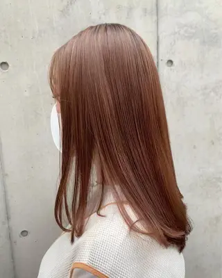 セミロング カラー まろやか透明感カラー ♡MANAのヘアスタイル