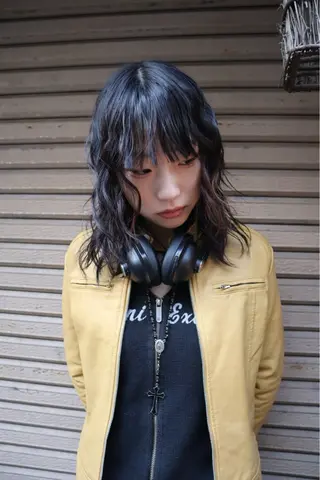 ミディアム カラー パーマ 金尾 凜のヘアスタイル