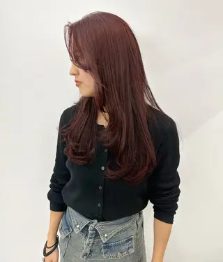 セミロング カラー 顔まわりカット/艶髪 カラー✨けいとのヘアスタイル