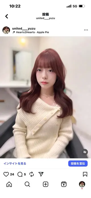 カラー 🍒レイヤーカット/ 暖色カラー🍒のヘアスタイル