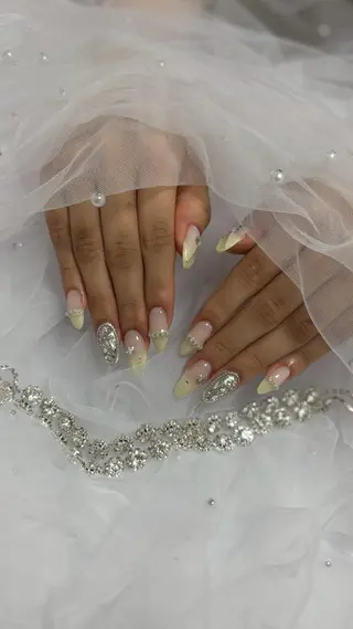 ネイル メラク難波/長さだし パラジェルフィルインのネイルデザイン