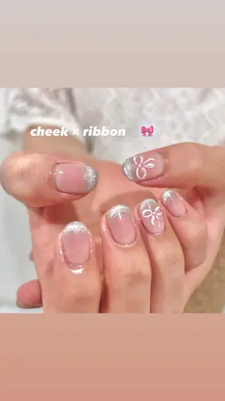 ネイル 🎀チーク/ちゅるん 🫧chisa🎀のネイルデザイン