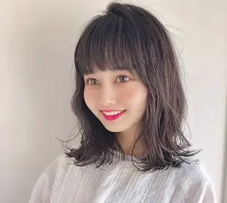 ミディアム カラー パーマ 巻けるケア縮毛矯正✨ ケアカラー✨山下のヘアスタイル