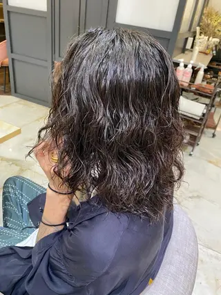ミディアム パーマ メンズ CIEL天六店 三上春のヘアスタイル