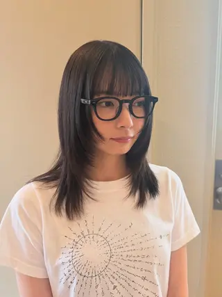 セミロング 水田 帆波のヘアスタイル