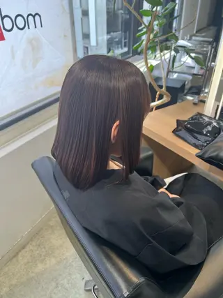 ミディアム カラー 田口 望愛のヘアスタイル