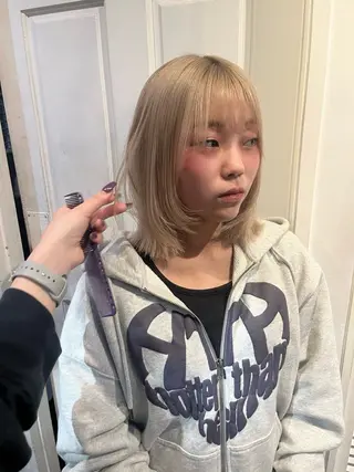 ミディアム カラー sora / 渋谷 / ハイトーンのヘアスタイル