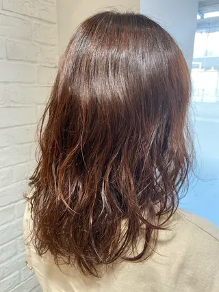 セミロング カラー パーマ 透明感カラー🧡🌿 Mioのヘアスタイル