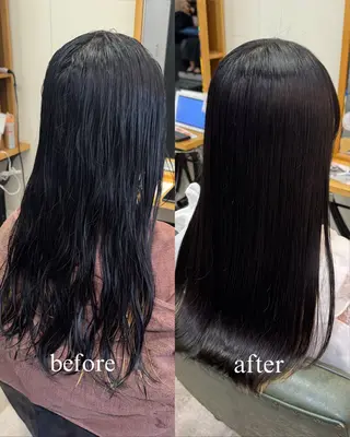 ロング パーマ 艶カラーヘアアレンジ 縮毛矯正🍓ひふみのヘアスタイル