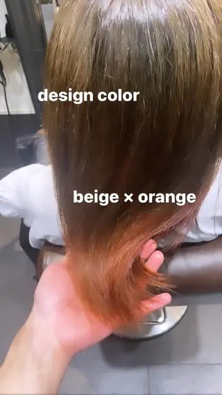 セミロング カラー ブリーチ＆縮毛矯正 🧸tomoki🧸のヘアスタイル