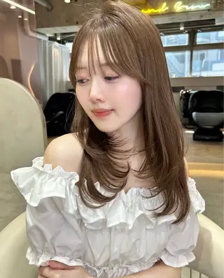 ロング カラー 大宮韓国風レイヤー カット吉田こうすけのヘアスタイル