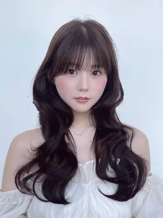 セミロング 顔周り特化/ 韓国ヘア/TAKUのヘアスタイル
