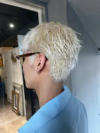 ショート ハイトーンNo.1✨ パーマ✨イマイタツヤのヘアスタイル