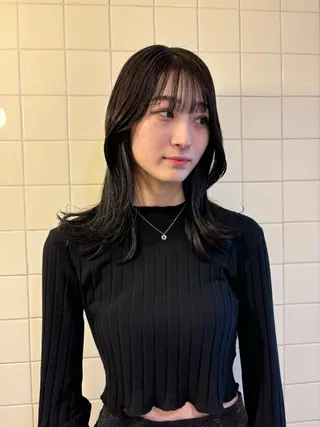 セミロング カラー 韓国ボブ&顔まわり レイヤー♡TOMOEのヘアスタイル