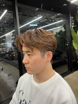 パーマ メンズ ダブルカラー/ ケアブリーチ/クニトのヘアスタイル