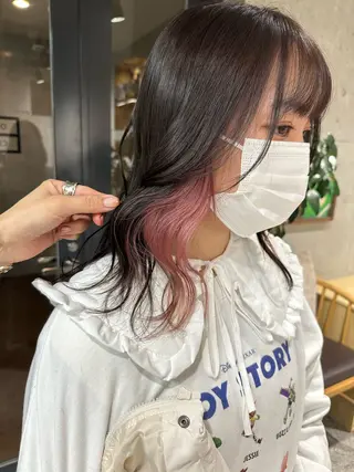 ミディアム ︎🤎W color MIYU‎🤎のヘアスタイル