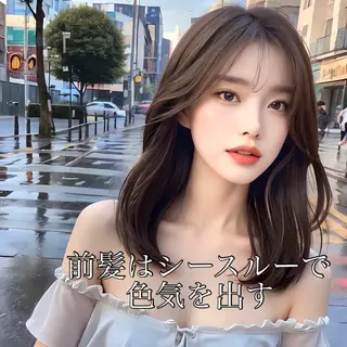 セミロング 映える顔まわり/前髪 特化 💗 ユキマのヘアスタイル