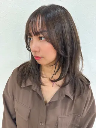 セミロング カラー 原田 健斗のヘアスタイル