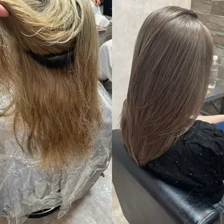 セミロング カラー RIENS♡xrea 山本優舞のヘアスタイル