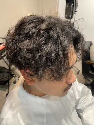 パーマ メンズ 無料カットモデル 森田柊🐺のヘアスタイル