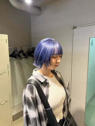 ミディアム カラー 韓国レイヤーカット /ダブルカラーのヘアスタイル