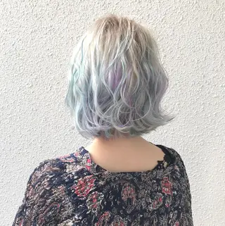 ミディアム カラー CHERIEブリーチ ダブルカラー 天神のヘアスタイル