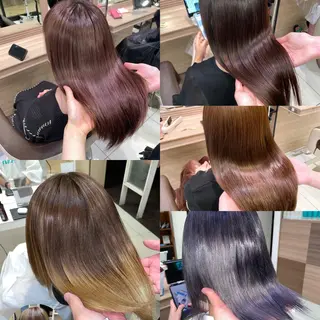 セミロング カラー 学割 悟 韓国風艶髪縮毛矯正のヘアスタイル