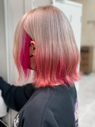 ミディアム カラー ショーヤ/ブリーチ /バレイヤージュのヘアスタイル