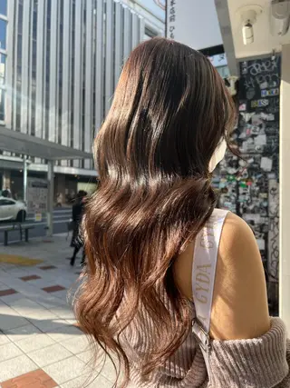 ロング カラー ハイトーン&髪質改善 &韓国エクステ🤎のヘアスタイル