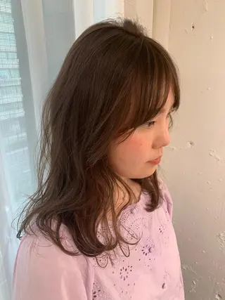 セミロング GO TODAY  SHAIR SALON 梅田NU茶屋町店所属・田中成美/レイヤー カット/透明感カラーのヘアスタイル