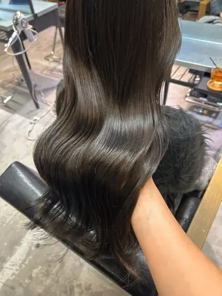 ロング カラー パーマ レイヤー/透明感/ ブリーチなし/わかなのヘアスタイル