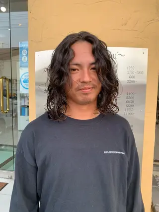 セミロング パーマ メンズ GOOD-DAY 岡山下中野店所属・伴藤 寿男のヘアスタイル