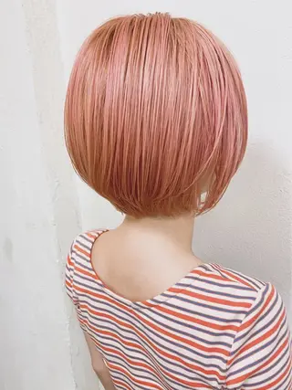 ショート カラー うる艶カラー× ハイトーン/miuのヘアスタイル